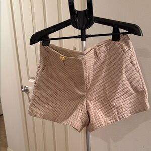 New York & Company Cream Woven High-Rise Shorts